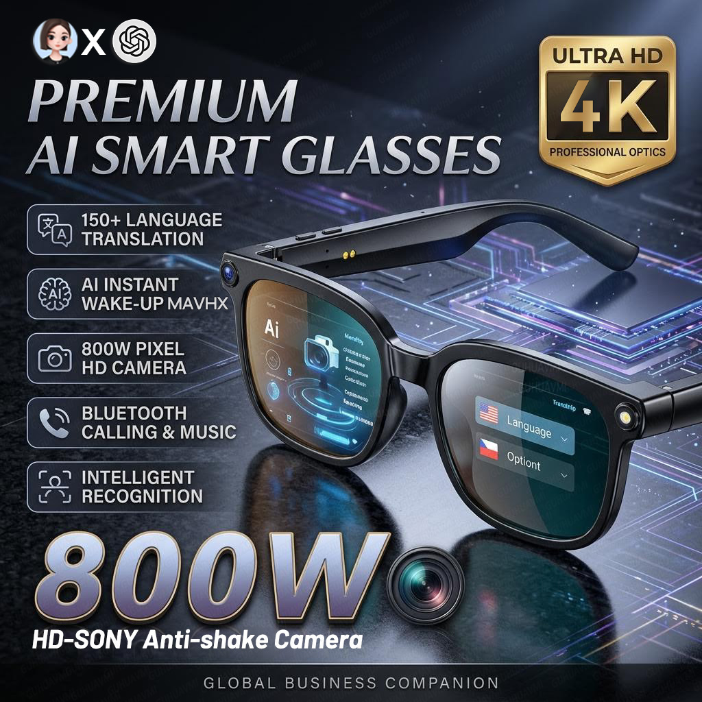 2026 4K 8MP Smart Glasses Men  - Photography Japanese ulasan dan harga